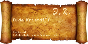 Duda Kristóf névjegykártya