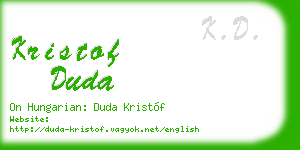 kristof duda business card