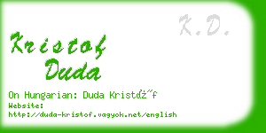 kristof duda business card